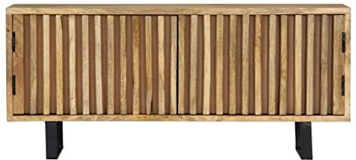 QZZCED Meuble TV - 90 x 30 x 40 cm - En bois massif de manguier - Pour salon, chambre à coucher - Appareil de divertissement