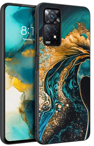 BENTOBEN für Xiaomi Redmi Note 11 Pro 4G/5G Hülle, Handyhülle Xiaomi Redmi Note 12 Pro 4G Case Leuchten im Dunkeln Slim dünn Fluoreszenz Gold/Grün Marmor PC Schale TPU Bumper Kratzfest Hülle