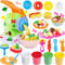 OTONOPI Dough Play Set Colour Dough Spaghetti Maker Noodle Set Kitchen Creations Pasta Maker Machine Pretend Chef Toy Modeling Clay Dough Tools for Kids Christmas Birthday Gift 19Pcs