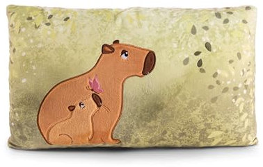 NICI Kuschelkissen Capybara Capy-Barbara 43 x 25cm - Flauschiges Capybara Kuscheltier Kissen für Mädchen, Jungen & Babys, Rechteckiges Stofftierkissen – 61226