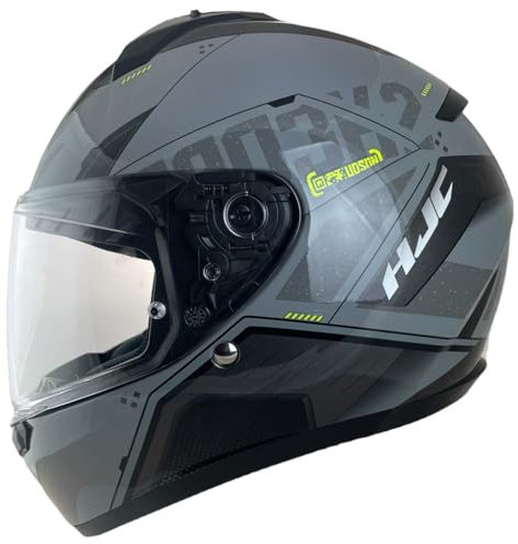 HJC Helmets Integralhelm C10 Inka MC3H, Grau, glänzend, mit Fluor, zugelassen 22.06 (M 57/58)