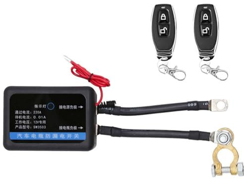 Knnuey Fernbedienbare Batterie-Trennschalter 12V 260A Kill-Schalter Schwarz Kfz-Zubehör Automatisches Abschalten Verhindert Batterieentladung mit Fernbedienung Auto Truck,C