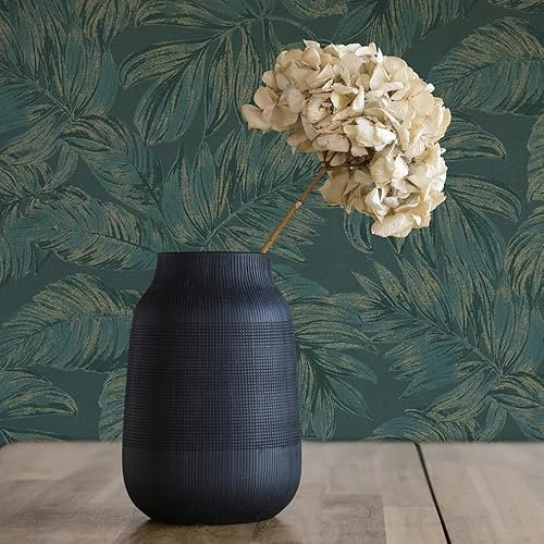 Lenni Flowers M1-No.11053 Papier peint intissé Vert Doré 10,05 m x 0,53 m