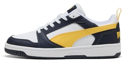 PUMA Erwachsene Rebound V6 Low Sneakers 44.5, New Navy Sunny Yellow White Blue