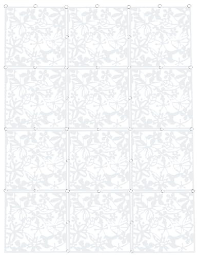 Hängende Raumteiler 12er Pack Paravent Wand Trennwand Sichtschutz Raumtrenner Vorhang hängenden Raumteilern, hängende Paravents, Wandpaneele für Haus, Hotel, Bar Dekoration 40x40CM ABS Weiß