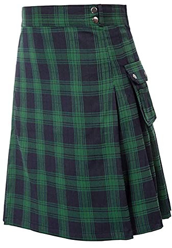 Schottischer Kilt, klassischer Rock Kleid Highland Herrenkostüm Schotte traditioneller Karierter Kilt für Herren Irish Tartan Combat Punk Goth Highland Kleidung Plaid Faltenrock