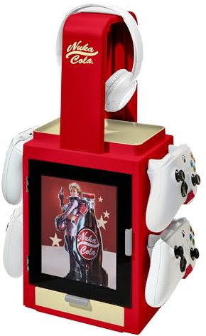 Numskull Official Fallout Nuka Cola LED Light Gaming Locker, Controller Holder & Headset Stand for PS4/PS5 & Xbox Series X|S - Multiple LED Lighting Settings - Official Fallout Merchandise