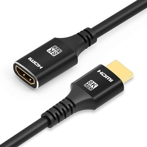Reagle HDMI 2.1 Verlängerungskabel - 8K@60Hz, 4K@120Hz, 144Hz, 48Gbps, HDR, eARC, VRR, DolbyVision, kompatibel mit PS5, Xbox Series X/S, NVIDIA G-Sync, AMD FreeSync (1,5)