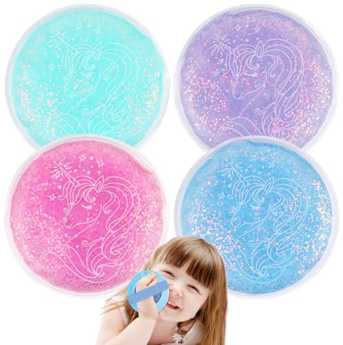 Hilph Kühlpads für Kinder mit den Einhörnern, Kalt Warm Kompresse Gel-Eisbeutel Kühlakkus Kühlpacks Kinder Coolpack für Verletzungen, Fieber, Prellungen, Beulen, Weisheitszähne & Müde Augen