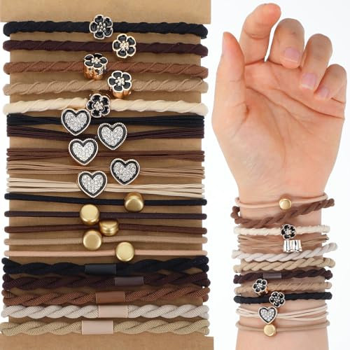 20 Stück Haargummi Damen Spirale Elastische Haargummis Scrunchies Boho Haarband Pferdeschwanz Zopfgummis Boho Haargummi Armband Niedliche Haarband für Mädchen Dünnes Dickes Langes Haar