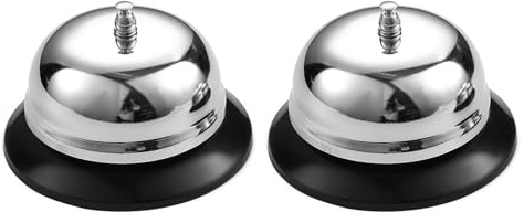 Hinapan 2 Stück Schreibtischservice Dinner Bell, Rezeption Call Bell Schreibtisch Call Bell, Tischglocke Aus Edelstahl, Restaurant Service Glocke