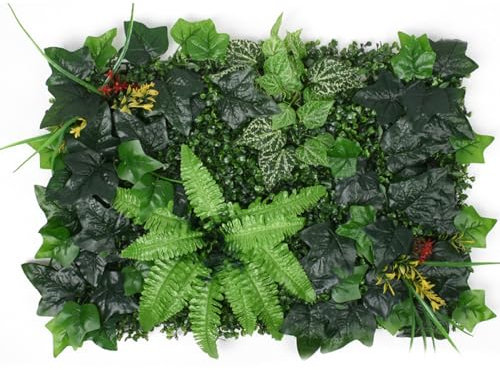 siduytin Panneaux muraux végétaux artificiels pour Jardin intérieur et extérieur, Fausses Plantes 60 x 40 cm, Feuillage Mural Artificiel ABS, D