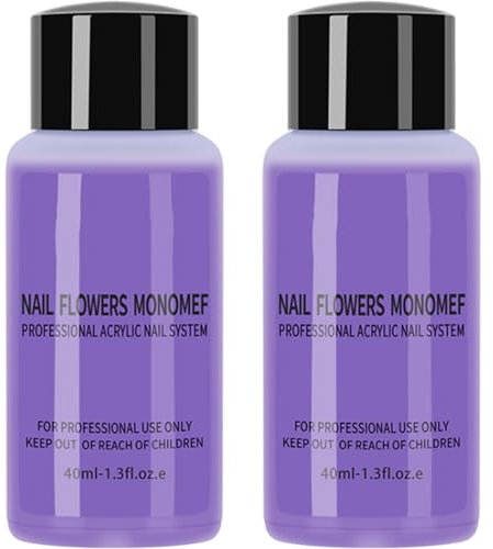 2 botellas monómero líquido acrílico de uñas 40 ml Professional Safe suave acrílico Monómero Líquido para clavos de clavos