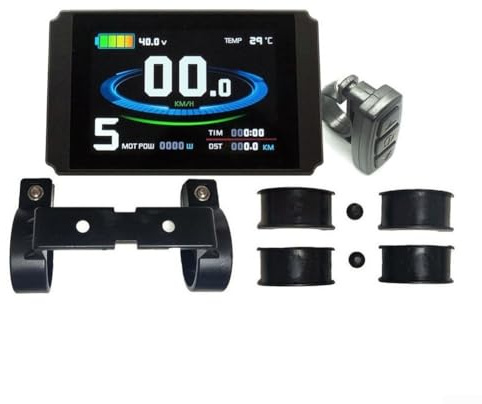 E-Bike für KT LCD8H Display Panel Kompatibel mit Für KT Controller 24V/36V/48V Wasserdichtes E Bike Meter mit Power-Taste und Fernbedienung