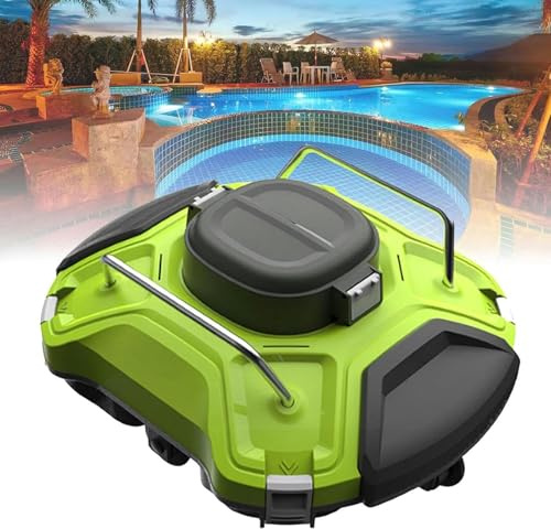 PxkVrin Limpiafondos Automático Robótico para Piscinas, Aspirador Automático para Piscinas, Escalador de Paredes, con Filtro de Carga Superior, para Piscinas de hasta 1076 m2.