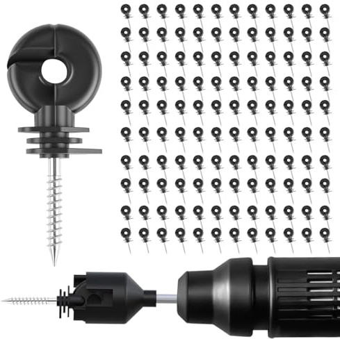 Electric Fencing Ring Insulators, Wire Mesh Ring Insulator, Wooden Post Insulator Screw-in (60)