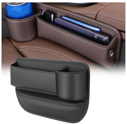 NRAAUEPO Autositzlücken Aufbewahrungsbox für BMW E87 E60 E46 E53 E83 Auto Leder Getränkehalter Lücke Tasche Sitze Lücke Füller Organizer Innen Zubehör