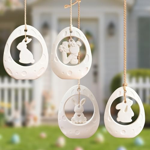 ＴＡＫＵＭＩ∞Ｘ Silikonformen Gießformen Ostern Frühling Silikonform Hase Eier Silikon Giessform Ostern Hängende Dekoration Gießform Osterei Formen für Gips Epoxidharz DIY Handgemachte Geschenke