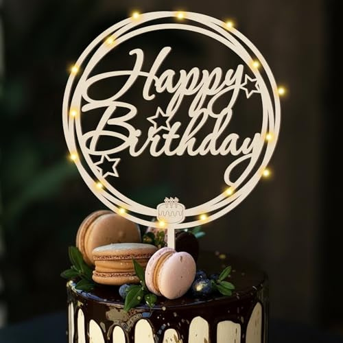 I LOVE MOM Cake Topper Happy Birthday Holz,Tortendeko Geburtstag Kuchen Deko für Mädchen Junge Frauen Mann