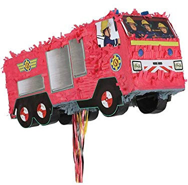 (BOX20) Pull Pinata - Fireman Sam Fire Engine