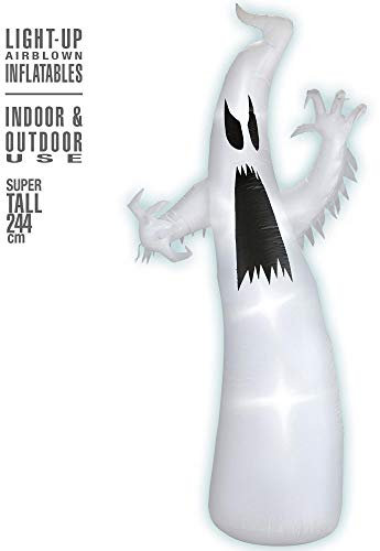W WIDMANN MILANO Party Fashion 75041 - Aufblasbarer leuchtender Geist mit integriertem Gebläse, 244 cm, Dekoration, Halloween