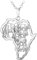 U7 Kette für Damen Herren Afrikanische Landkarte mit Elefanten Anhänger Halskette platiniert Karte von Afrika mit Rolokette Modeschmuck für Party Weihnachten