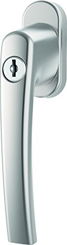 Fenstergriff Roto Line abschließbar 40 Nm natursilber mit Schrauben Vierkantstift 7 x 43 mm