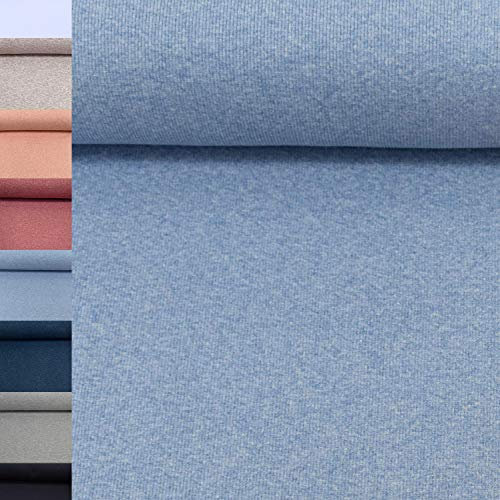 MAGAM-Stoffe Laura Bündchenstoff Grobstrick Uni Oeko-Tex Meterware 50cm (33. Meliert Blau)