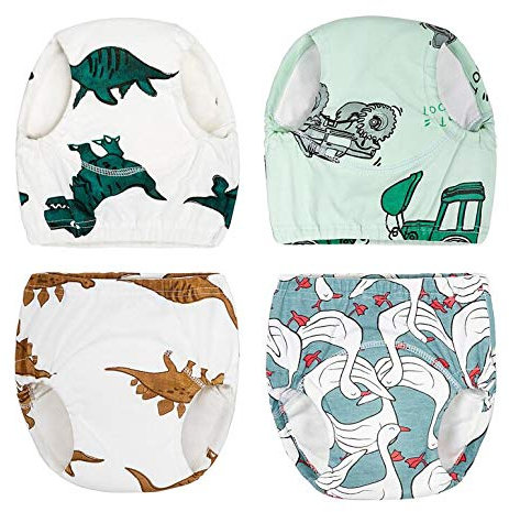 Baby Jungen Mädchen Trainingshose Trainerhosen Training Pants Atmungsaktive Baumwolle wasserdichte Karikatur Töpfchen Unterwäsche 4 Stücke (A, 110)