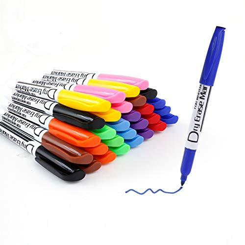 Volcanics Whiteboard Pens Dry Erase Markers Dry Wipe Pen 125 Pack Assorted Colours For Home School and Office