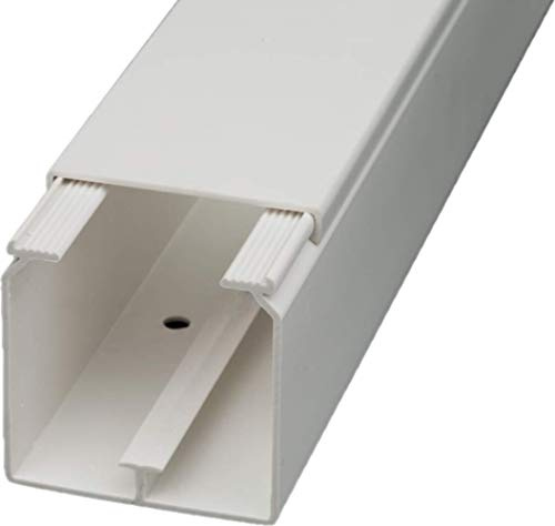 CabCom PVC Kabelkanal Kabelleiste Kabelschacht Brüstungskanal zur Montage an Wand oder Decke Diverse Größen und Farben (40 x 40 mm, 20 Meter, weiß)