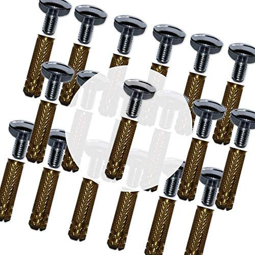 PisciHogar | Tornillos de Anclaje para Cobertor, Lona, Cubierta de Piscina | Incluye Tornillo de Acero INOX + Taco latón + “Expansor” Allen de Acero INOX | Ø 10 mm | Pack de (30 Uds)