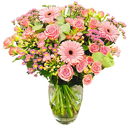 Country Garden Flowers Delivered Next Day Prime Delivery, Flowers Fresh Bouquet, Pink Roses, Santini and Germini Perfect for Birthdays, Anniversaries, Easter and Thank You Gifts