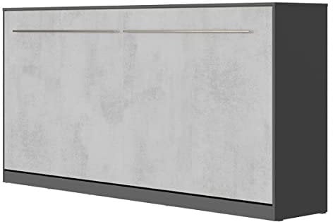 SMARTBett Schrankbett Standard 90x200 120x200 140x200 160x200 Bettschrank Wandbett Anthrazit/Beton 90 Horizontal
