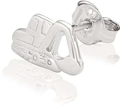NKlaus Ohrstecker für Damen Silber 7mm Zugmaschine 925 Sterling, 1 Stück | anlaufgeschützt; Unisex; rhodiniert; Breite: 10mm; Höhe: 7mm