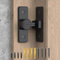 MeBantoo Verrou de porte de grange à rabat à 90 degrés, verrou robuste pour porte coulissante de jardin, salle de bain, garage, portes coulissantes (noir mat)