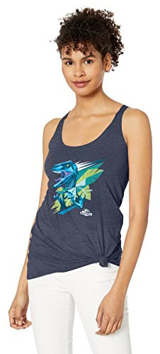 Jurassic Park Damen Blue Dino Hemd, Marineblau meliert, Klein