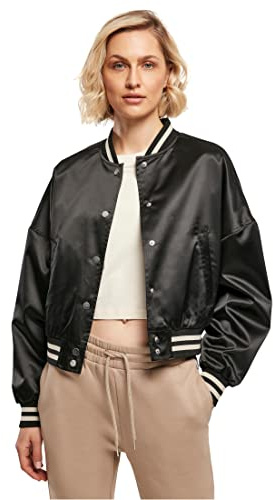 Urban Classics Damen Ladies Short Oversized Satin College Jacket