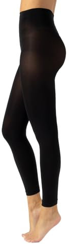CALZITALY Legging Opaque, Collants sans pied en Microfibre 80 DEN | S, M, L, XL, 2XL, 3XL, 4XL | Made in Italy (M, Noir)
