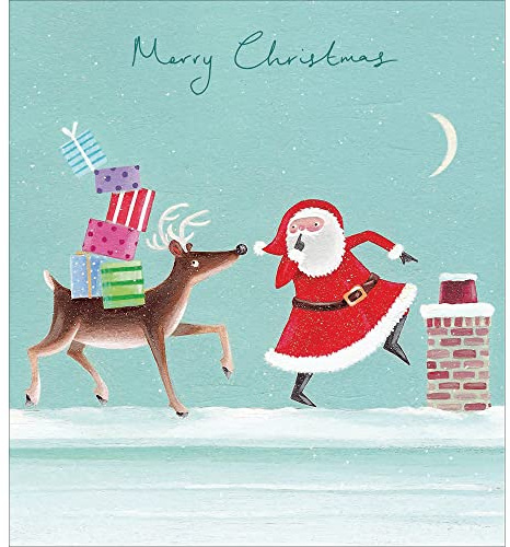 Pack of 5 Cartoon Santa Charity Christmas Cards Supporting Multiple Charities 493256