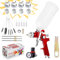 CarBole HVLP Air Gravity Spray Gun with Nozzles 1.4/1.7/2.0/2.5mm and 1000cc/ml Cup,Paint Sprayers Equipped with a Air pressure Regulator,Paint Spray Gun Can use for Cars,Wall,Furniture,Painting,Fence