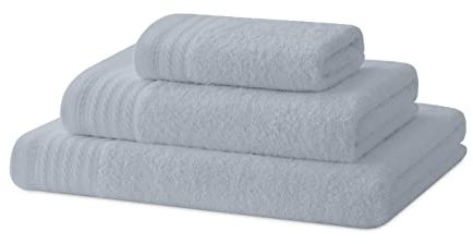 Degrees home - Ensemble de Serviettes de Bain - Serviette de Douche, Serviette à Main et Serviette de Bidet - 100% Coton - 480 g/m2-1-30X50 / 1-50X100 / 1-65X130 - Gris