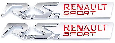 RS Sport Emblem für Aufkleber Dekoration für Kofferraum Seite Hinten Auto Tür Aufkleber Abzeichen (Silber Rot)