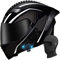 Bluetooth-Integral-Motorradhelm Motorradhelm Integralhelm Mit Doppelvisier Integriertem Lautsprecher Headset-Mikrofon Geeignet Für Motorrad-Chopper DOT/ECE-Geprüft 1,XXXL(64-65CM)