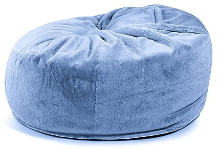 NIBHZ Pouf-Tasche, Eleganter und Weicher Riesen-Pouf für Garten, Wohnzimmer, Balkon, Aufbewahrung, Ottomane mit Deckel, Ohne Füllung,blue-135cmx65cm