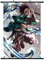 KARMA-X Großes 60x90CM Dämonen-Slayer Rollbild | Anime Manga Stoffposter Wallscroll Poster | Wanddeko Geschenk |Motiv: Tanjiro