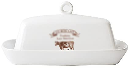 GLigeT Butterschale Butterdose aus Keramik im nordischen Stil, Retro-Kuhmuster, mit Deckel, Snackdose, Butterdose for Zuhause, Hotel und Outdoor Butterglocke