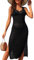 ATTRACO Beach Coverups for Women Crochet Dress Bikini Solid Color Shirt See Through Dress