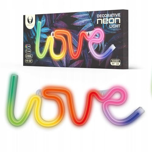 Lumière néon LED RVB LOVE signe lumière USB LED lumière maison panneau lumineux veilleuse amour changement de couleur sur la télécommande appliques murales décoratives lampes d'ambiance de chambre à