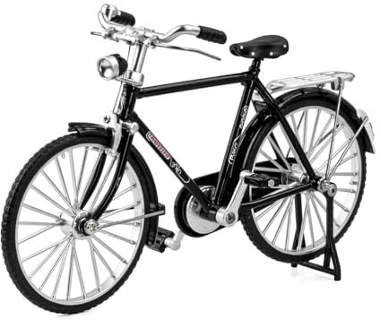 NUZAMAS Fahrradmodell-Ornament, Retro, klassisches Eisen-Fahrradmodell, Vintage-Fahrrad-Skulptur, Figur für Geschenke, Zuhause, Büro, Tischdekoration, 18 x 10,5 cm